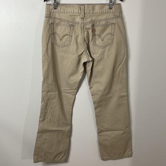 Levis Tan Pinstripe Y2K Jeans Size 12 - Picture 2 of 7